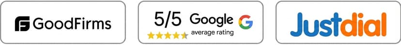 GoodFirms, Google Verified badges & Justdail Top Rated